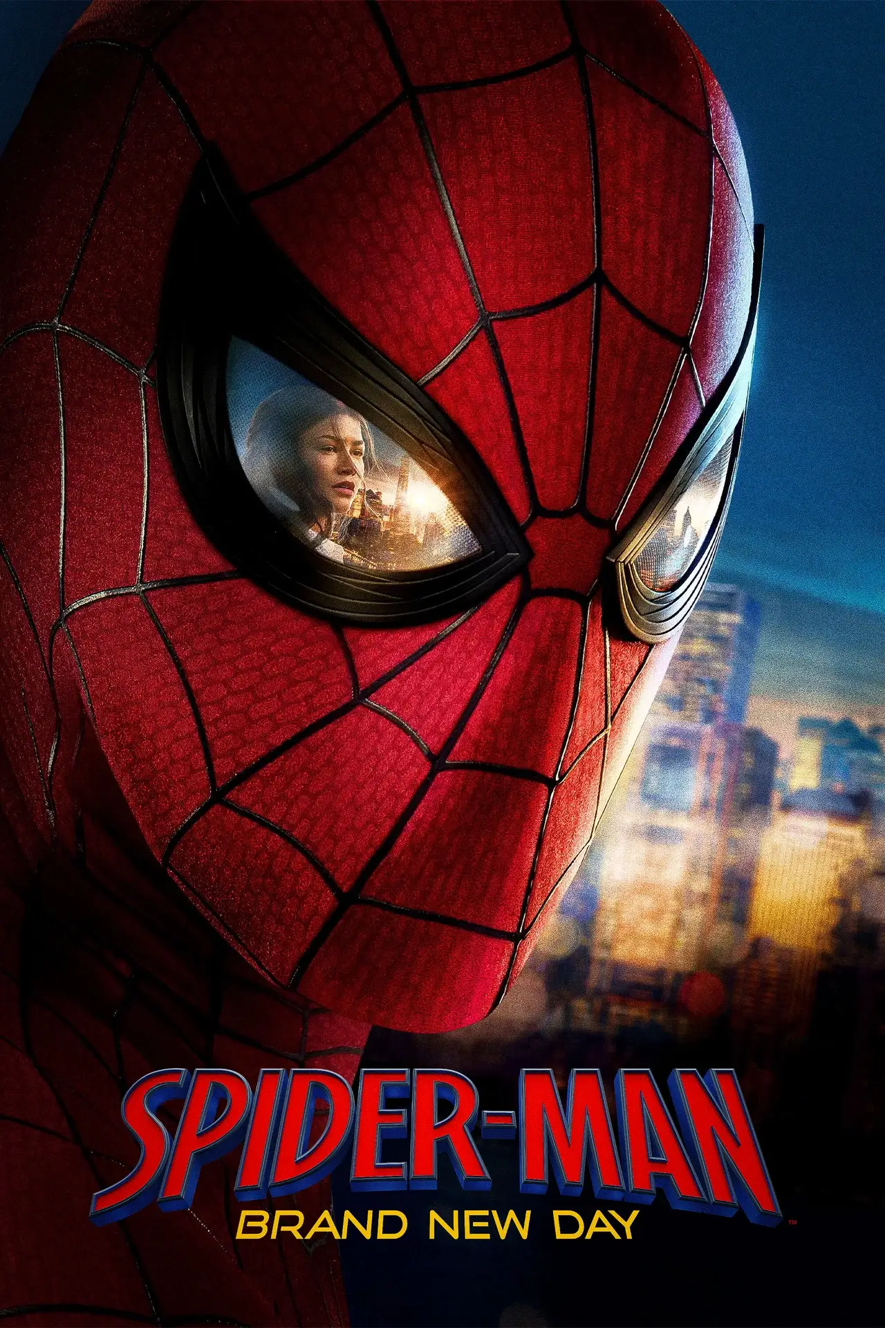 Affiche du film Spider-Man Brand New Day avec Spider-Man en gros plan